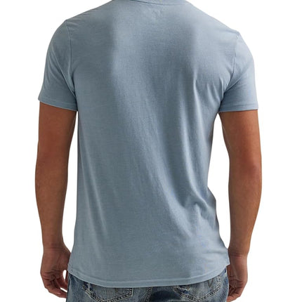 Wrangler Unisex Short Sleeve Graphic T-Shirt Short Sleeve T-Shirt with Graphic (Pack of 1), Ashley Blue Heather, S