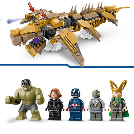 LEGO Marvel The Avengers vs. The Leviathan, Buildable Kids’ Toy, Hulk Figure plus Captain America, Loki, Black Widow and Chitauri Minifigures, for Boys and Girls Aged 7 and Over 76290