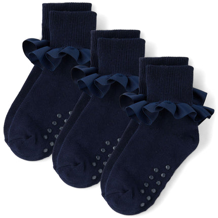 Gymboree Baby Girls' and Toddler Crew Socks, Navy 