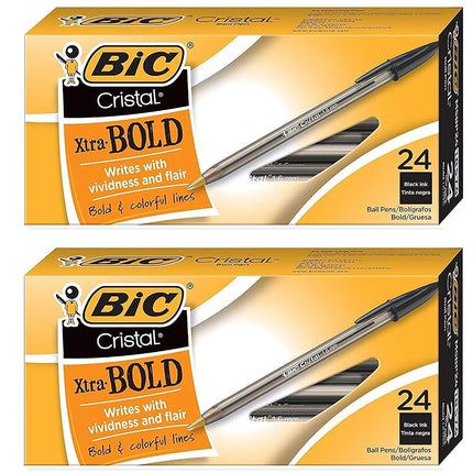 BIC Cristal Xtra Bold Ball Point (1.6mm), Black, 48 Count