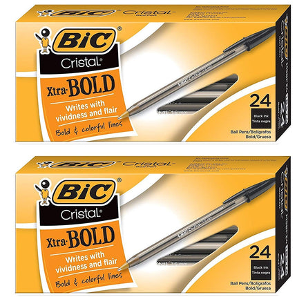 BIC Cristal Xtra Bold Ball Point (1.6mm), Black, 4