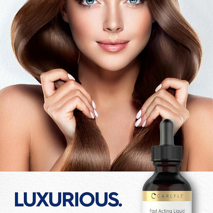 Liquid Biotin 10000mcg Extra Strength Drops | 2 oz | for Hair, Skin, Nails | Vegetarian, Non-GMO, Gluten Free Supplement | by Carlyle