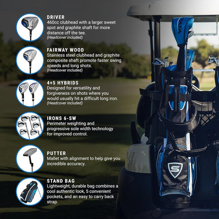 Strata Ultimate 16 Piece Packaged Golf Set, Men's, Left Hand