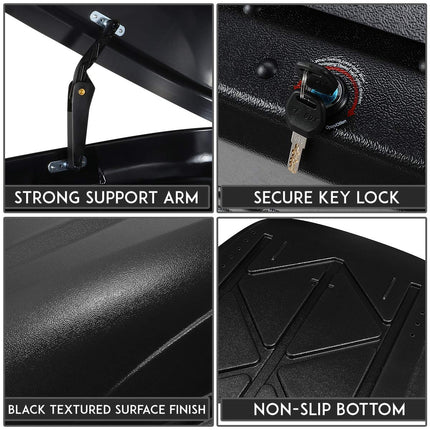 DNA MOTORING PT-ZTL-8166-BK Car Roof Top Mount Travel Storage Box Luggage Carrier w/Lock with Cross Bars Only,Black