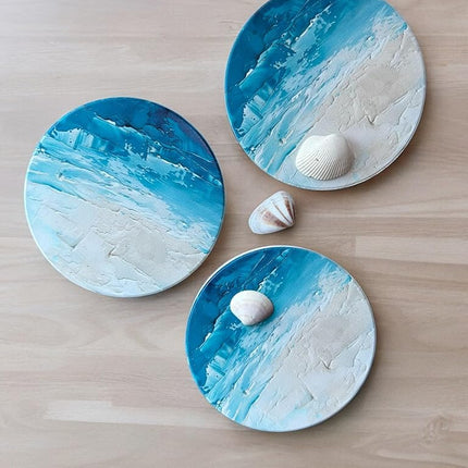 Ceramic Marble Coasters Set of 6, Absorbent Drink Coasters for Table