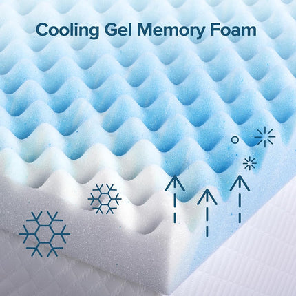 ZINUS 3 Inch Swirl Gel Cooling Memory Foam Mattress Topper, Smaller, More Convenient WonderBox Packaging, Cooling, Airflow Design, CertiPUR-US Certified, Twin
