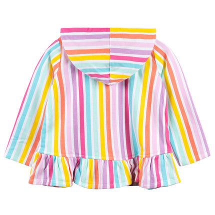 Gerber Baby-Girls Toddler Zipper Hoodie Terry Swimsuit Cover Up, Rainbow, 0-3 Months