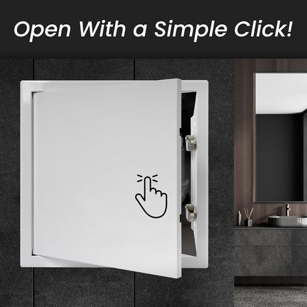 Repa Market 6 x 6 Inch Access Panel for Drywall – White Galvanized Steel Wall Hole Cover/Access Door Panel with Click Function – Heavy-Duty Service Hatch for Plumbing, Electrical, HVAC Access Door