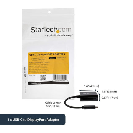 StarTech.com USB C to DisplayPort Adapter - 4K 60Hz/8K 30Hz - USB Type-C to DP 1.4 HBR2 Adapter Dongle - Compact USB-C Monitor Video Converter (CDP2DP) - Limited stock, see similar item CDP2DP14B