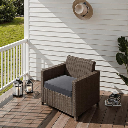 PatioGlow Outdoor Chair Cushions 24 x 24 x 4 Inch, Waterproof & Fade Resistant Patio Seat Cushion for Furniture with Handle and Ties, Thick Seating Pads for Outside Sofa Couch Set of 2, Grey
