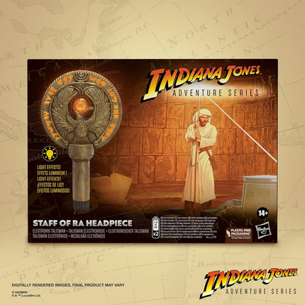 Hasbro Indiana Jones and the Raiders of Lost Ark Adventure Series Staff Ra Headpiece, Light FX, Costume, F8033, Multicolor
