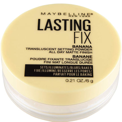 Maybelline New York Banana Powder, Loose Setting Face Powder Makeup, Fine Setting Powder, Matte Finish, Soft Focused Effect, Suitable for All Skin Tones, Shade 10, 0.21 Oz