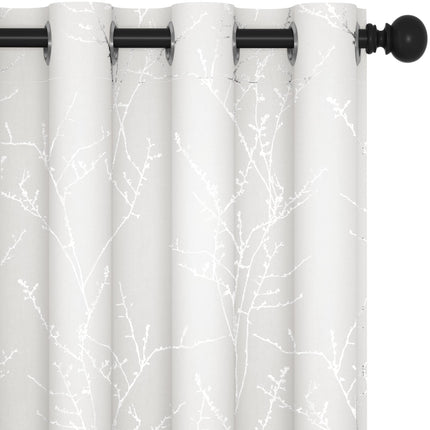 Deconovo White Curtains, Room Darkening Curtain, T