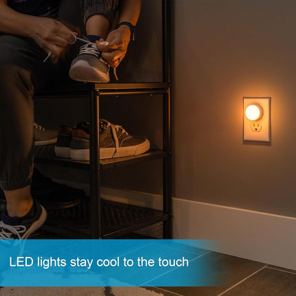 GE SleepLite LED Night Light, 4 Pack, Melatonin, Dusk-to-Dawn Sensor, Natural Sleep Aid, Warm Amber, Compact, Ideal for Bedroom, Nursery, Bathroom, Hallway, 45041, 4 Count