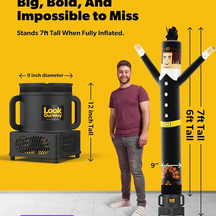 LookOurWay Air Dancers Inflatable Tube Man Set - 7 Feet Tall Wacky Waving Inflatable Dancing Tube Guy with 9-Inch Diameter Blower - Thanksgiving Holiday Promotion - Pilgrim