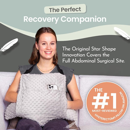MOYOAMA 3 Pcs Hysterectomy Pillow Set - Incl 2 Gel Packs for Soothing Relief - Hysterectomy Recovery Must Haves After C Section,Post Surgery Pillow,Abdominal Surgery Recovery Pillow,Hysterectomy Gifts