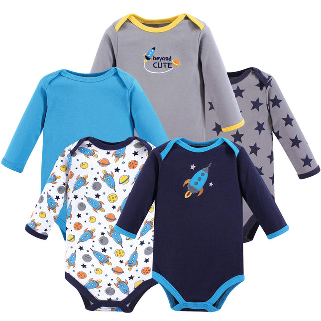 Luvable Friends Baby Long Sleeve Bodysuits, Rocket