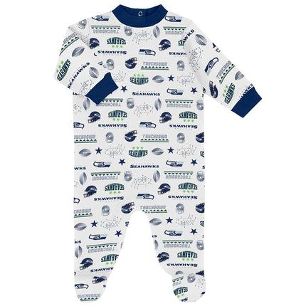 Gerber NFL Baby Boy Pack Footie Registry Gift 3 Piece Bodysuit Sleep n Play and Cap Set, Team Color, 3-6 Months US
