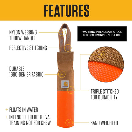 Carhartt Training Dog Retrieving Bumper, Hunter Orange, Large