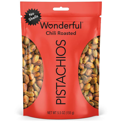 Wonderful Pistachios No Shells, Chili Roasted, 5.5 Ounce Resealable Pouch