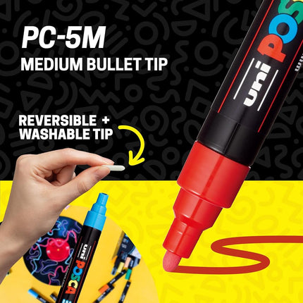 Posca Acrylic Paint Marker Set, 8 Color Medium, PC-5M, Version 2 (PC5M8SET)