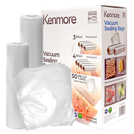 Kenmore Vacuum Sealer Bags & Roll 3 Varieties Pack