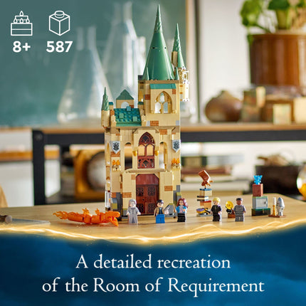 LEGO Harry Potter Poudlard : La Salle sur Demande 76413, Château Jouet avec Figurine de Serpent de Feu Transformable, Set de Construction Modulaire les Reliques de la Mort, Gris