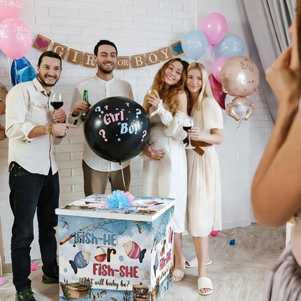 AmazingSpark 28in Giant Gender Reveal Gift Box Kit, Fishing