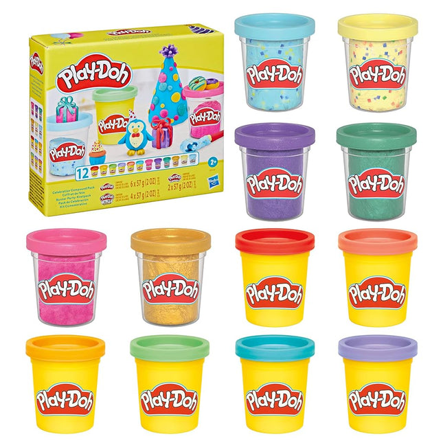 12 Pack Celebration Compound, Includes Confetti & Metallic Shine, Assorted Colors, Kids Arts & Crafts Toys for 3 Year Olds & Up, Party Favors