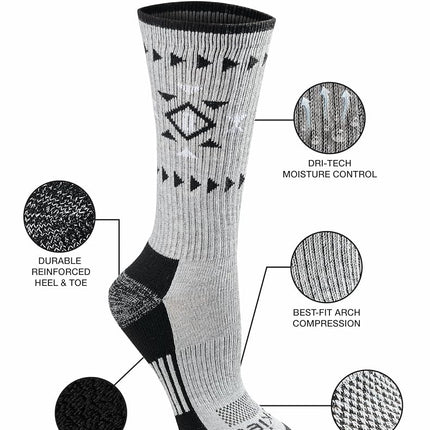 Dickies Women's Dri-tech Moisture Control Crew Socks Multipack, Tribal (6 Pairs), Shoe Size: 5-7