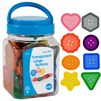 edxeducation Transparent Large Buttons, Mini Jar, 