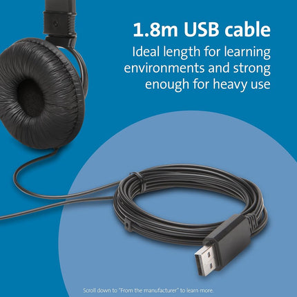 Kensington Wired USB Stereo Headset with Noise-Cancelling Microphone