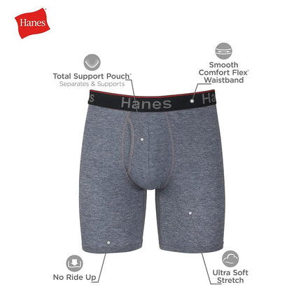 Hanes Men's Hanes Men's Comfort Flex Fit Long Leg Total Support Pouch Briefs, 3-pack Boxer Briefs, Assorted, S UK