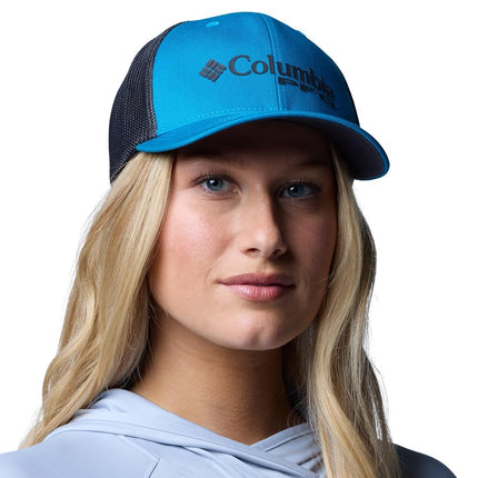 Columbia Unisex PFG Logo Mesh Ball Cap, Blue Echo/Shark/Anthem Graphic, Large/X-Large, Blue Echo/Shark/Anthem Graphic, L-XL