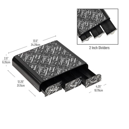 Mind Reader Single Serve Coffee Pod Organizer with 3 Drawers, 36 Pod Capacity, 31.1L x 34.3W x 6.4H cm, Black Print