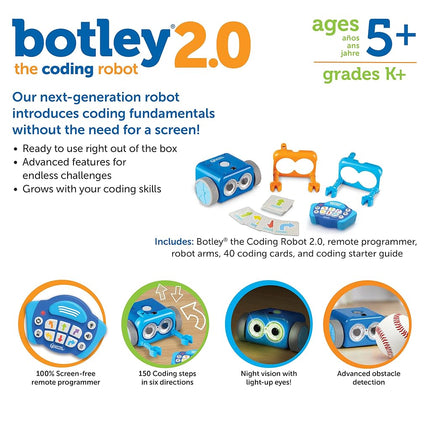 Learning Resources Botley The Coding Robot 2.0-46 Pieces, Ages 5+ Coding Robot for Kids, STEM Toys