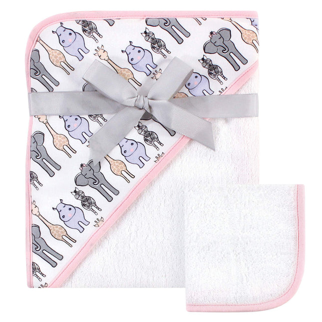 Hudson Baby Unisex Baby Cotton Hooded Towel and Wa