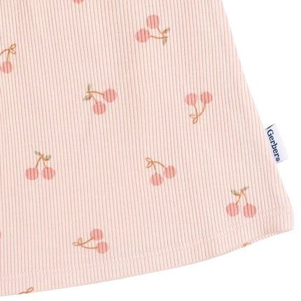 Gerber Conjunto de camiseta sin mangas y shorts para bebé, color rosa, 3T