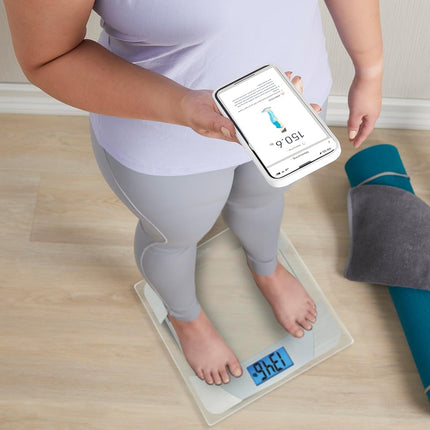 Taylor 400 Lb. Capacity Digital Glass Bathroom Scale with Stainless Steel Accents