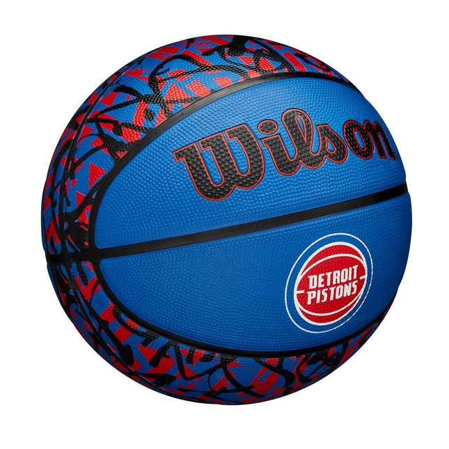 WILSON NBA Team Graffiti Basketball - Detroit Pistons, Size 7-29.5"