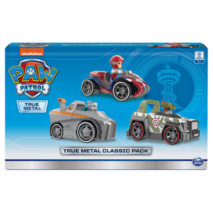 Paw Patrol, True Metal Classic Pack of 3 Collectible Die-Cast Vehicles, 1:55 Scale
