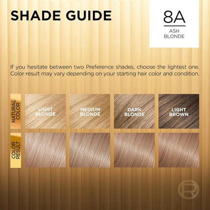 L'Oréal Paris Superior Preference Permanent Hair Color, 8A Ash Blonde