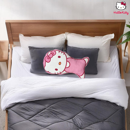 Almohada de peluche Hello Kitty de 15" | Licencia oficial | Suave y abrazable | Rosa/Blanco | Rectangular