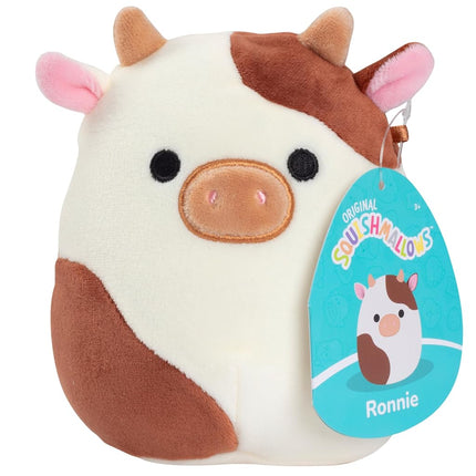Squishmallows Original 5-Inch Ronnie The Brown Cow - Official Jazwares Stocking Stuffer Plush - Collectible Soft & Squishy Mini Stuffed Animal Toy - Add to Your Squad - Gift for Kids, Girls & Boys