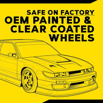 Meguiar's Hot Rims Factory Equipped Wheel and Tyre Cleaner, 24 oz | Xtreme Cling Foaming Formula Dissolves Brake Dust and Grime | Safe on Factory Painted and Clear Coated Wheels | Easy Spray and Rinse