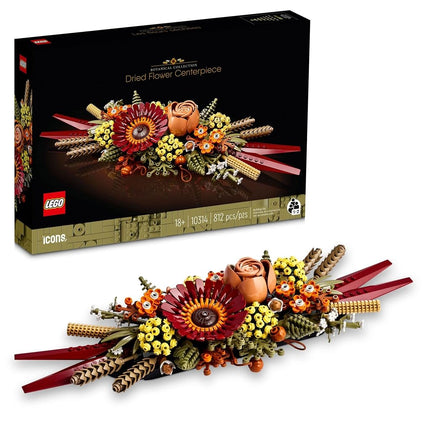 LEGO Icons Dried Flower Centerpiece 10314 Artificial Plants Set for Adults, Valentine D�cor, Creative Gift Idea (812 Pieces)