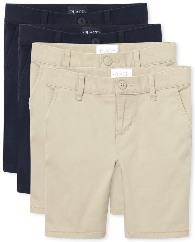 The Children's Place Girls' Chino Shorts, 4 Pack, 