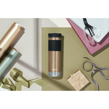 Contigo Byron Vacuum-Insulated Stainless Steel Travel Mug 24oz Chardonnay Color with Leak-Proof Lid Keeps Beverages Hot or Cold Perfect for Coffee Lovers Travelers Campers and Outdoor Activities