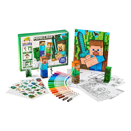 CRAYOLA Minecraft, POPs 3D Kids Art Set, Coloring Book Alternative, Gift for Boys & Girls, Ages 6+