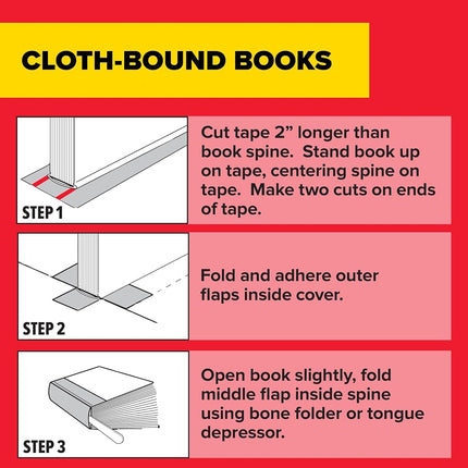 Cinta Scotch para Reparación de Libros - Sin Ácido - 1 Rollo - 76.2 mm x 13.7 m